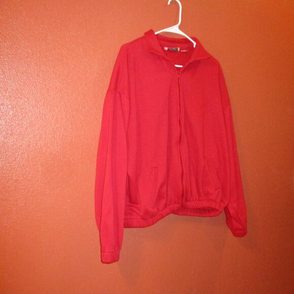 Giorgio Beverly Hills Woman XXL Red Full Zip Embroidered Long Sleeve Jacket - Picture 2 of 11